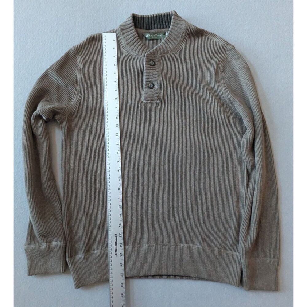 NWT Eddie Bauer 1/4 Button Ribbed Henley Style Sweater Size L - Picture 4 of 5
